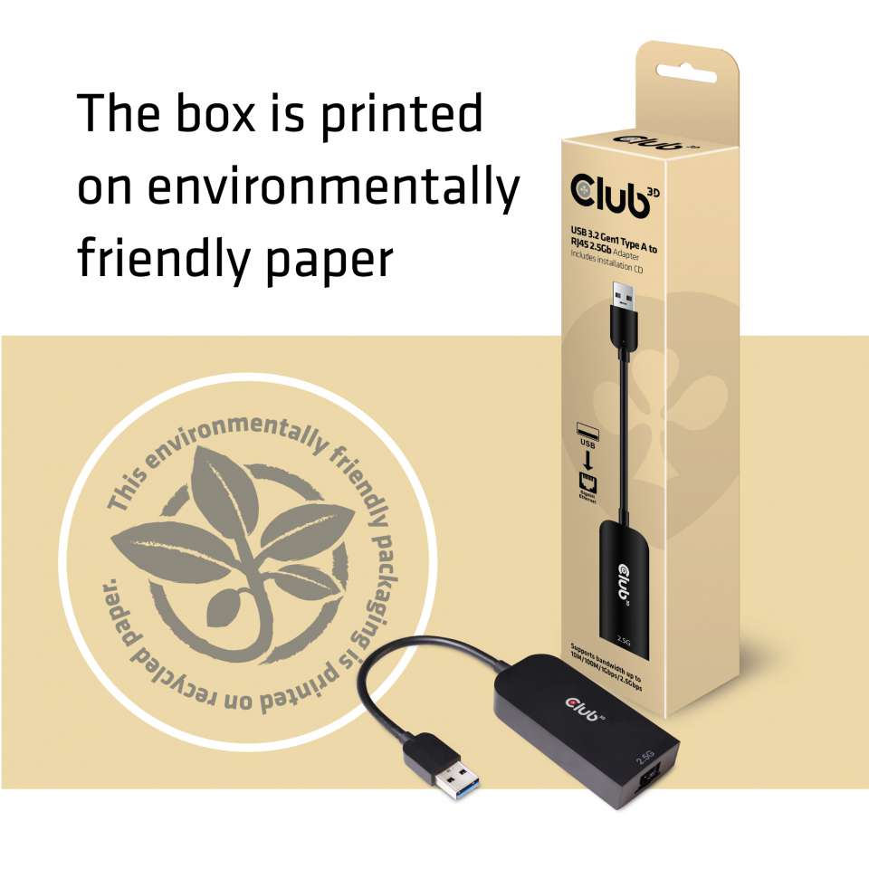 Adapter USB-A 3.2 => LAN RJ45 2.5Gbps *Club3D*
